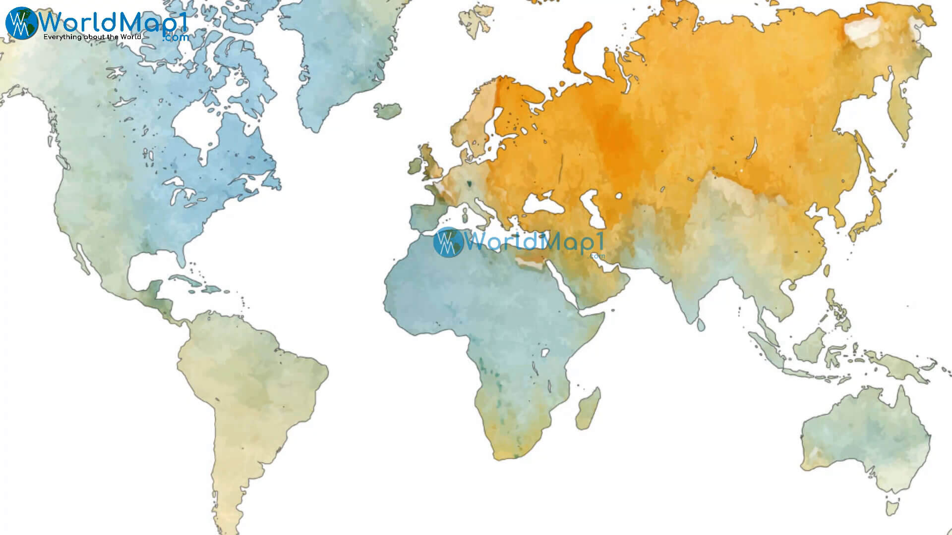 Temperaturkarte der Länder der Welt